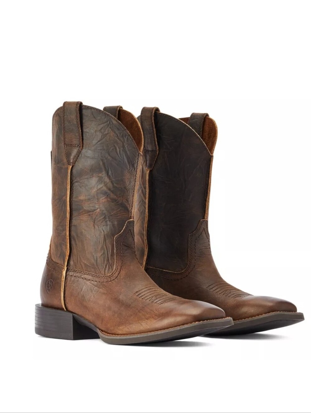 Ariat Sport Rambler Western Cowboy Boots Brown Leather Square Toe Mens Size 12D